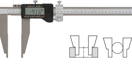 Werkstattmessschieber digital  500 mm / 250 mm Messschenkel, Form E