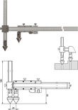 Nonius Messschieber für die Abstandsmessung, Mittelpunkt-Mittelpunkt 150 mm