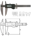 Werkstattmessschieber 2000 mm digital, Form B mit Messerspitzen