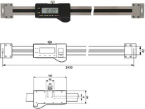 Digitaler Anbaumessschieber (horizontal)  2000 mm