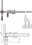 Nonius Messschieber für die Abstandsmessung, Mittelpunkt-Mittelpunkt 500 mm