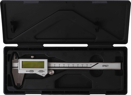 Messschieber 150 mm digital IP67 strahlwassergeschützt, Lithium-Batterie