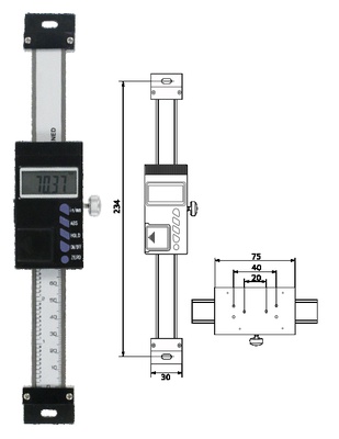 Digitaler Anbaumessschieber (vertikal) 150 mm