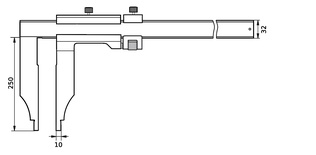 Messschieber 500 mm mit langen Messschenkeln 250 mm, Monoblock