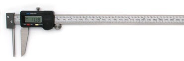 Digital Messschieber für Rohr- und Wandstärken, stiftförmiger Amboss 200 mm