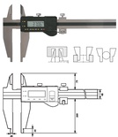 Werkstattmessschieber 1500 mm digital, Form B