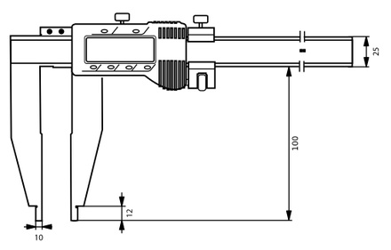 Werkstattmessschieber 500 mm digital, Messschenkel 100 mm