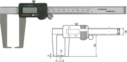 Digitaler Außen-Nuten-Messschieber 150 mm / 70mm