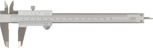 Kalibrierter Messschieber 150 mm, Monoblock, Nonius 0,02 mm