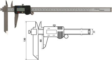 Digitaler Messschieber der Serie Insize 1193 mit hartmetallbestückten –