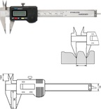 Digitaler Messschieber mit spitzen Messschenkeln 100 mm