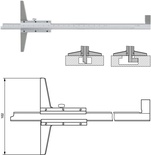 Multifunktions-Tiefenmessschieber 300 mm mit wechselbarer Schiene, Monoblock, Nonius 0,02 mm
