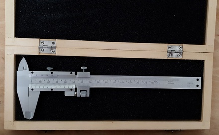 Messschieber  150 mm mit Feinverstellung, 0,02 mm Nonius