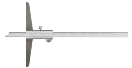 Tiefenmessschieber 200 mm / 150 mm Brücke, Monoblock, Nonius 0,02 mm