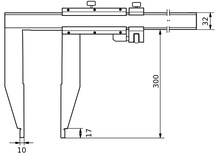 Messschieber 1000 mm mit langen Messschenkeln 300 mm, Monoblock