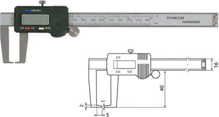 Digitaler Außen-Nuten-Messschieber 150 mm / 40mm