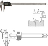 Digitaler Messschieber mit spitzen Messschenkeln 300 mm