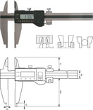 Werkstattmessschieber 2000 mm digital, 300 mm Messschenkel, Form B