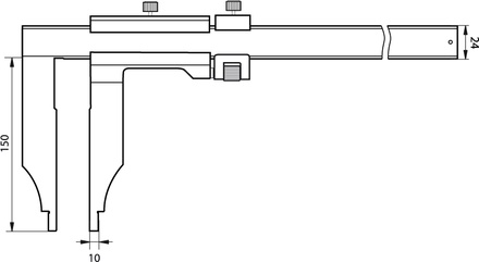 Messschieber 300 mm / 150 mm Messschenkel mit Feinverstellung, Monoblock