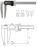 Werkstattmessschieber  1500 digital / 200 mm Messschenkel, Form E