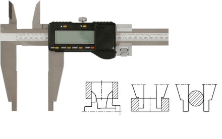 Werkstattmessschieber 500 mm digital, Form D