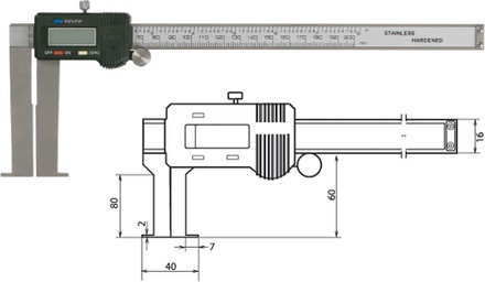 Digitaler Innennuten-Messschieber 40-240 mm / 80 mm