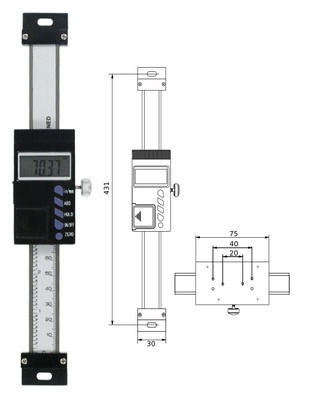 Digitaler Anbaumessschieber (vertikal) 300 mm