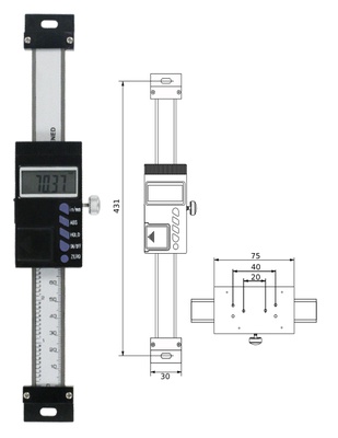 Digitaler Anbaumessschieber (vertikal)   300 mm