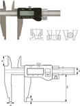 Werkstattmessschieber 1000 mm digital, Form D