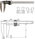 Werkstattmessschieber 1000 mm digital, Messschenkel 125mm